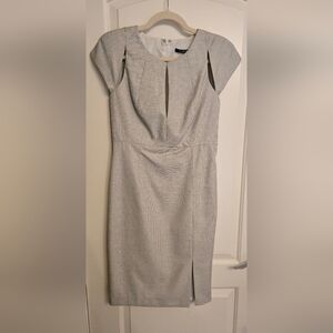 Black Halo Gray Cap Sleeve Dress
